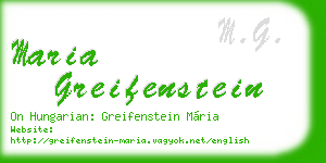 maria greifenstein business card